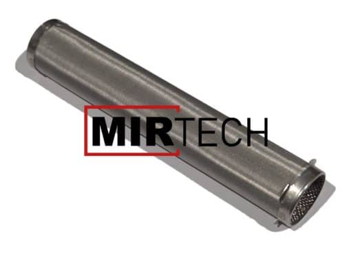 RVS cilindervormige hoofdfilter – Ø 26,5 mm, hoogte 144 mm – 150 mesh